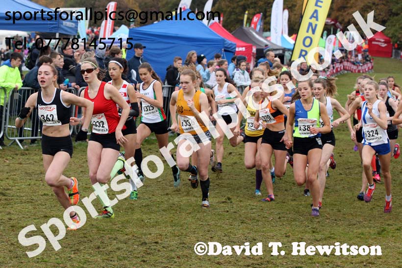 Womens under-17s National Cross Country Relay, Berry Hill Park, Mansfield. Photo:  David T. Hewitson/Sports for All Pics